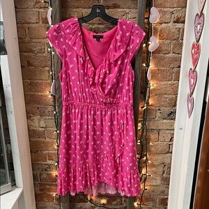 J. Crew Bright Pink Floral Wrap Dress